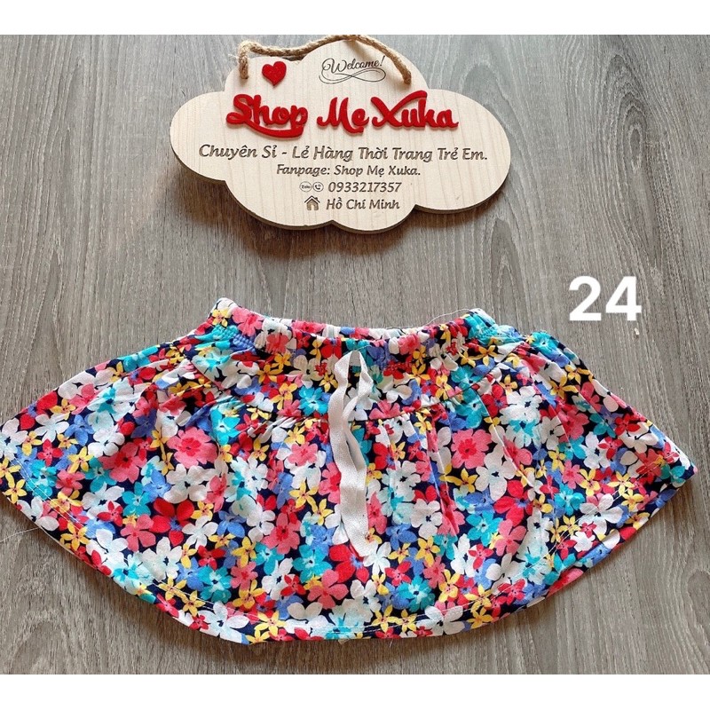 (Size 10-12kg) Chân váy ngắn kèm chip bé gái