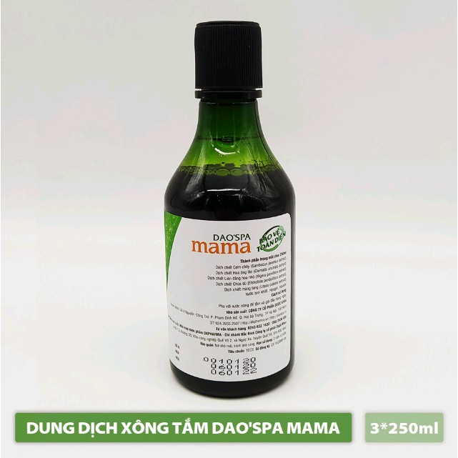 Nước xông tắm sau sinh cho mẹ theo công thức người dân tộc Dao Dao'Spa mama hộp 3 chai 250ml