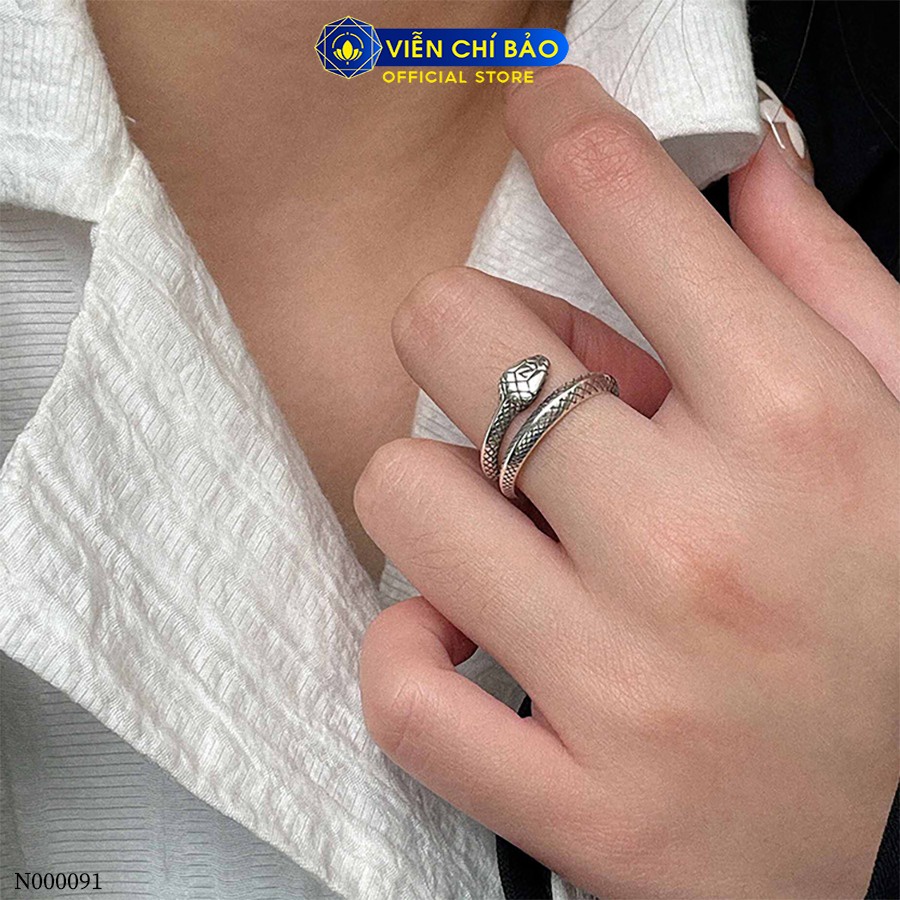 Nhẫn bạc nữ mãng xà chất liệu bạc 925 thời trang phụ kiện trang sức Viễn Chí Bảo N000091