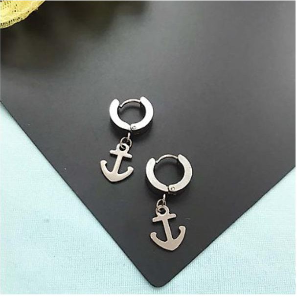 Khuyên tai unisex thời trang mỏ neo xỏ lỗ