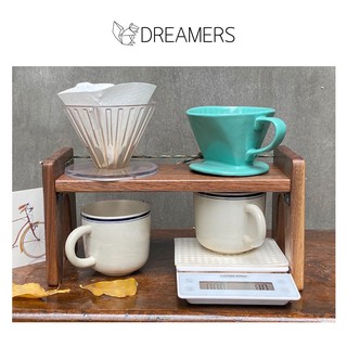 Set kệ gỗ tự nhiên, thiết kế thông minh, gấp gọn và phin cà phê gốm Bát Tràng cao cấp V60 Dripper