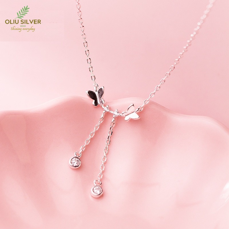 Dây Chuyền Bạc S925 Butterfly Dễ Thương | Vòng Cổ Nữ Trang Sức Bạc 925