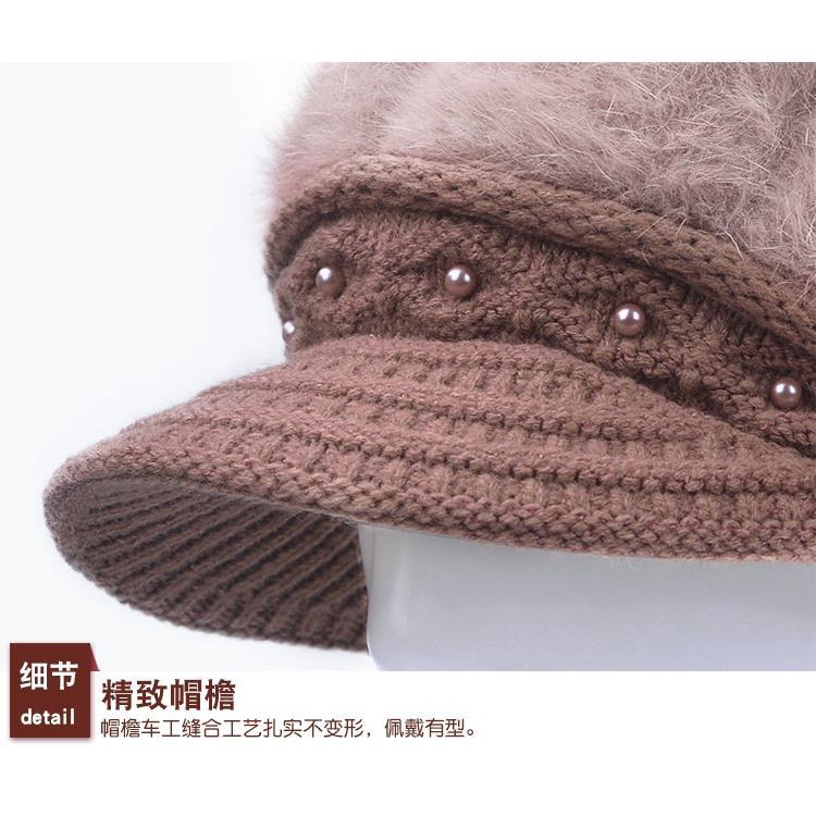 Nón Len Cotton Dày Dặn Giữ Ấm Mùa Đông Thời Trang Cho Nữ Trung Niên