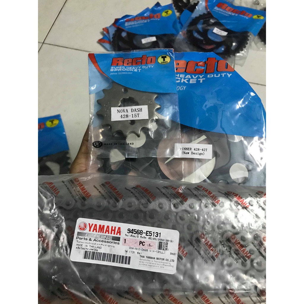 Combo Nhông Sên Dĩa Recto Winner 15T-44T + Sên TFX Chính Hãng