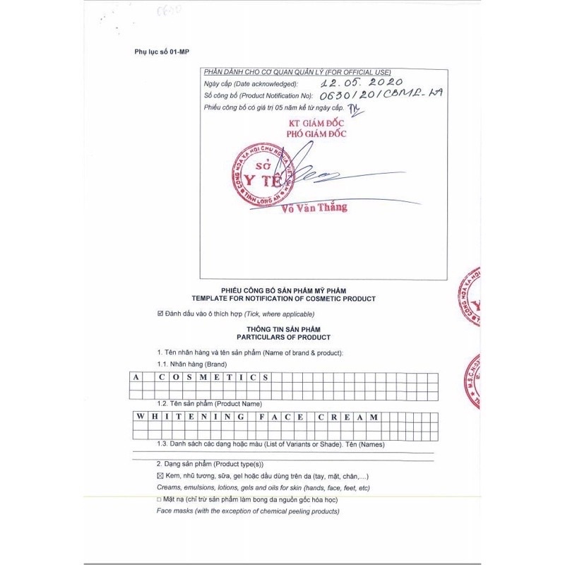 Kem Face Pháp A Cosmetic Phương Anh 50g, chính hãng, hỗ trợ trắng da - tặng 1 nạ nhau thai cừu cho mỗi đơn