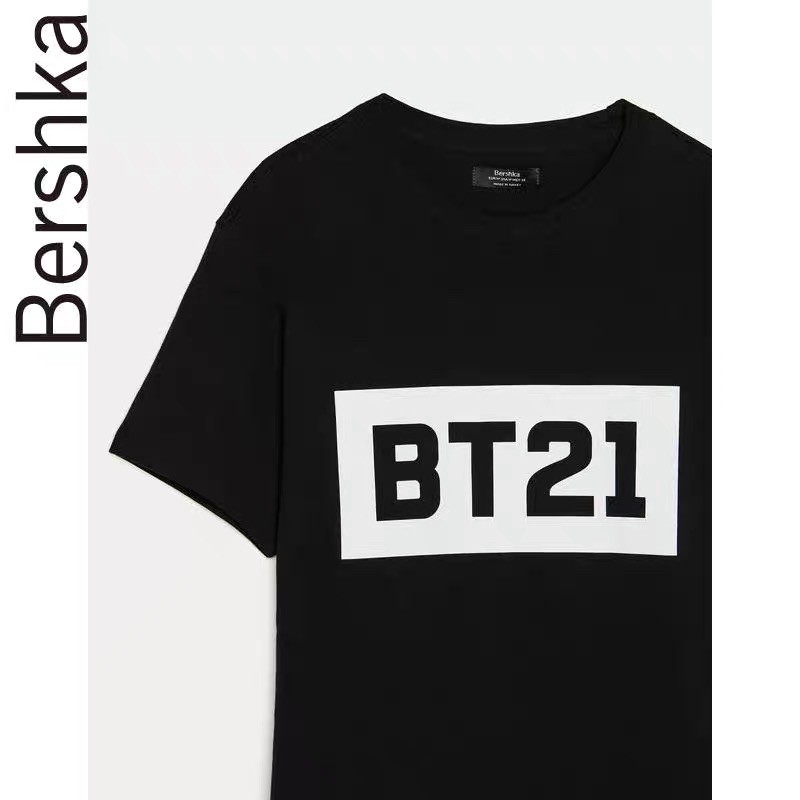 Áo thun BT21 x Bershka đen chính hãng {SALE}