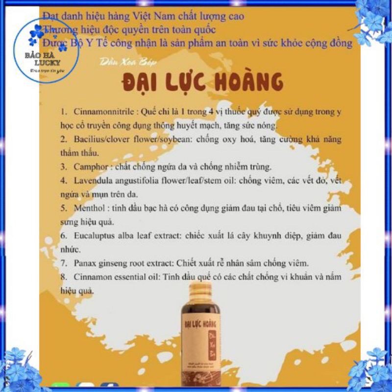 Dầu xoa bóp Đại Lực Hoàng 120ml- giải pháp hỗ trợ cơ xương khớp