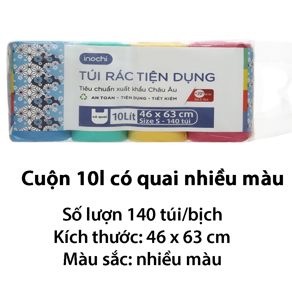 Túi rác 4 cuộn có màu tiện dụng Soji inochi