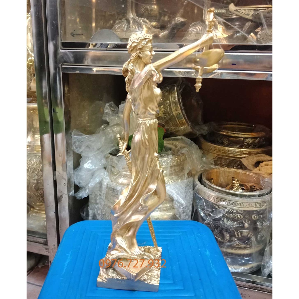 Tượng nữ thần công lý bằng đồng cao 30cm, nữ thần công lý