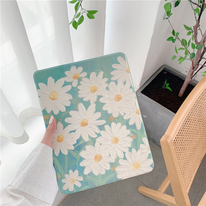 Bao da bảo vệ họa tiết hoa cúc có ngăn chứa thẻ cho Ipad Pro 2011 2018 Air 3 2 1 Air 4 Ipad Pro Ipad 2018 2018 Mini5