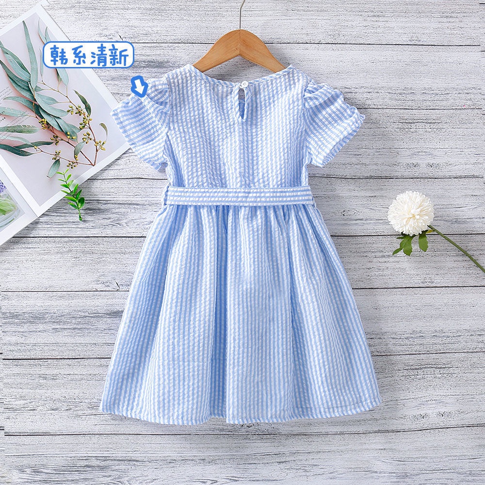 Đầm Thời Trang Mùa Hè Chiết Eo Kiểu Công Chúa Xinh Xắn Cho Bé Gái