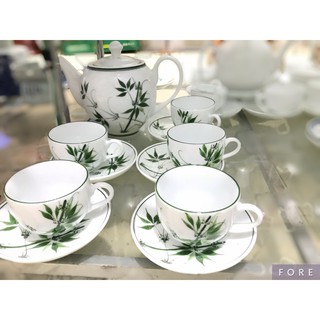 (100 Bát Tràng)Bộ ấm chén cao cấp Bát Tràng vẽ hoa trúc