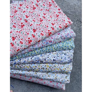 vải thô cotton mềm mát hoa nhí