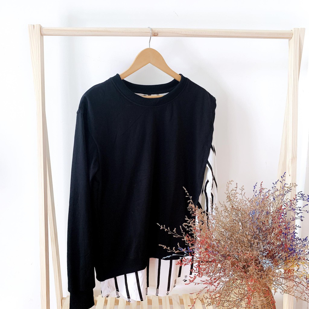 ÁO SƠ MI PHỐI THUN TAY DÀI THỜI TRANG MR SMILE 99 SHOP UNISEX | BigBuy360 - bigbuy360.vn