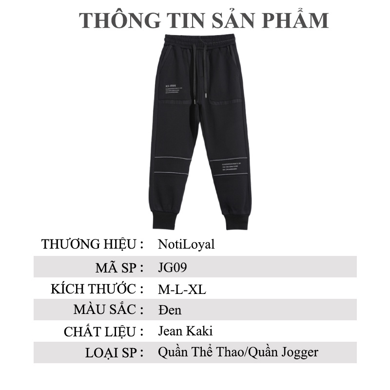 Quần Jogger vải Kaki Cao Cấp nam nữ thể thao JG09 - Notiloyal