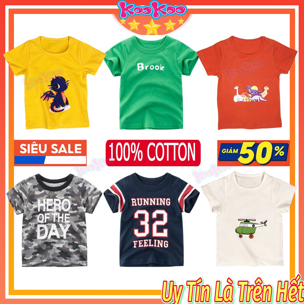 Áo thun bé trai tay ngắn 100% Cotton, Áo thun trẻ em thời trang nhí | BigBuy360 - bigbuy360.vn