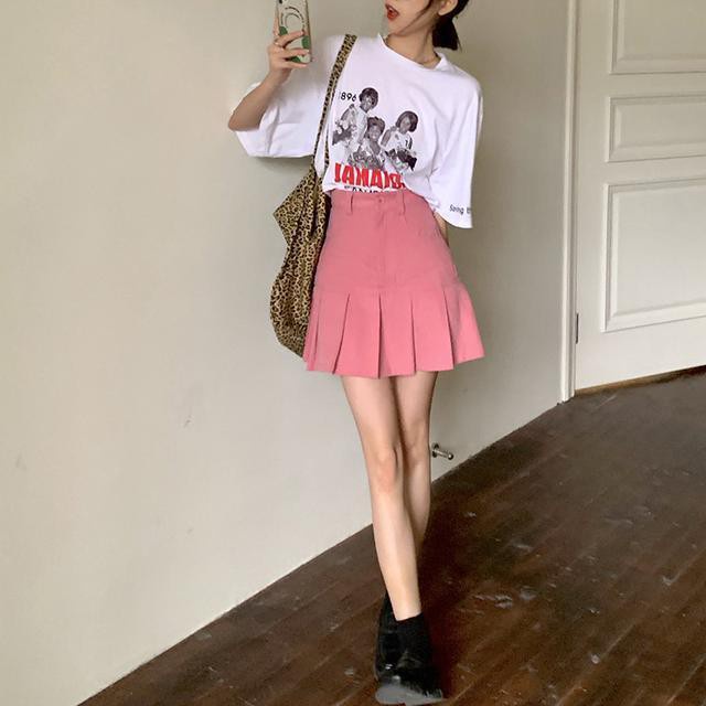 Chân Váy Xếp Ly Lưng Cao Dáng Rộng Phong Cách Retro Hàn Quốc Thời Trang Mùa Hè Cho Nữ | BigBuy360 - bigbuy360.vn