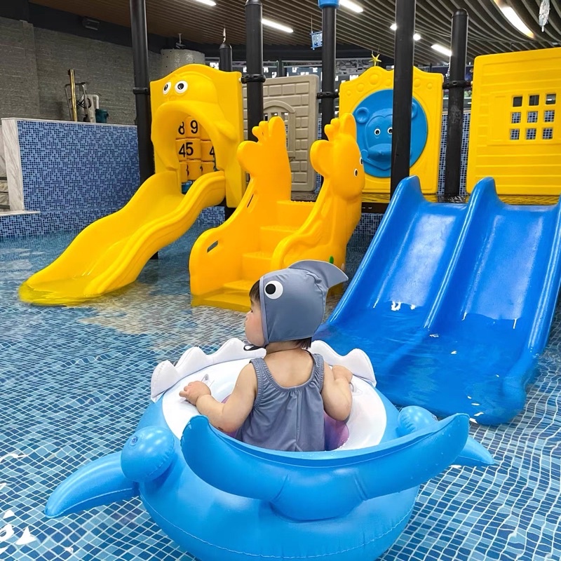 Phao Bơi Baby Shark Mái Che Có Xỏ Chân - Kèm Bơm - Chống Lật An Toàn Cho Bé 0-5 Tuổi Hottrend