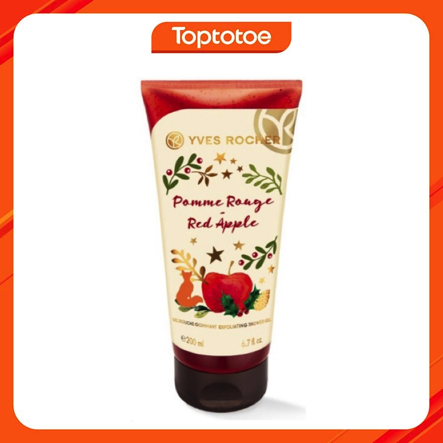 Gel Tắm Làm Sạch Tế Bào Chết Hương Táo Đỏ Yves Rocher Red Apple Exfoliating Shower Gel 200ml