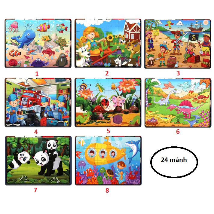 CHỌN HÌNH - Ghép hình Puzzle 24-40-60 mảnh bằng gỗ bền đẹp