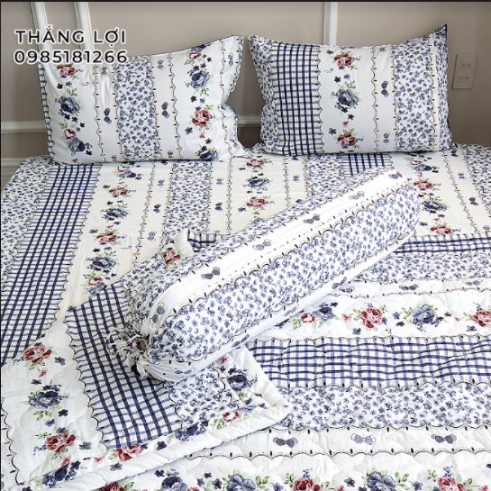 Drap Cotton 100% Thắng Lợi chính hãng Mẫu Nơ xám IN LOGO THẮNG LỢI vệ sinh dễ dàng.