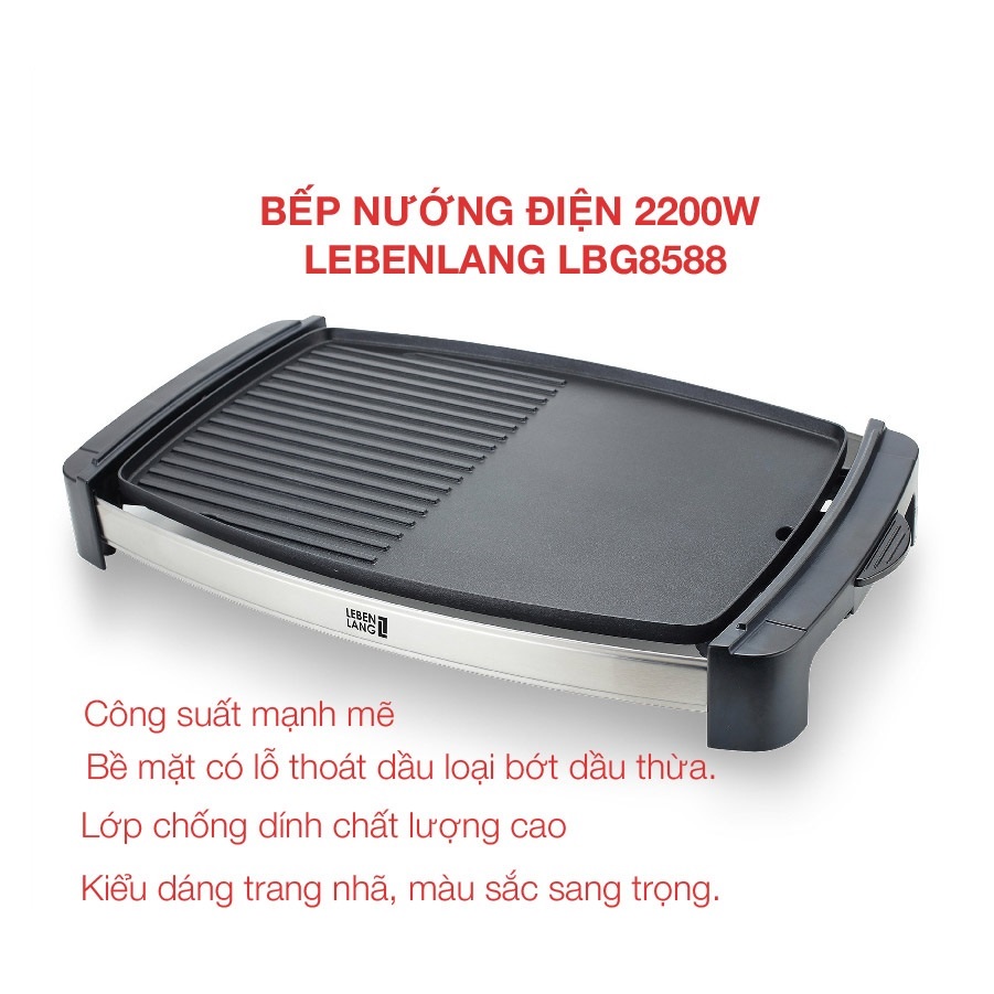 [Mã ELHADEV giảm 4% đơn 300K] Bếp nướng điện 2200w Lebenlang LBG8588