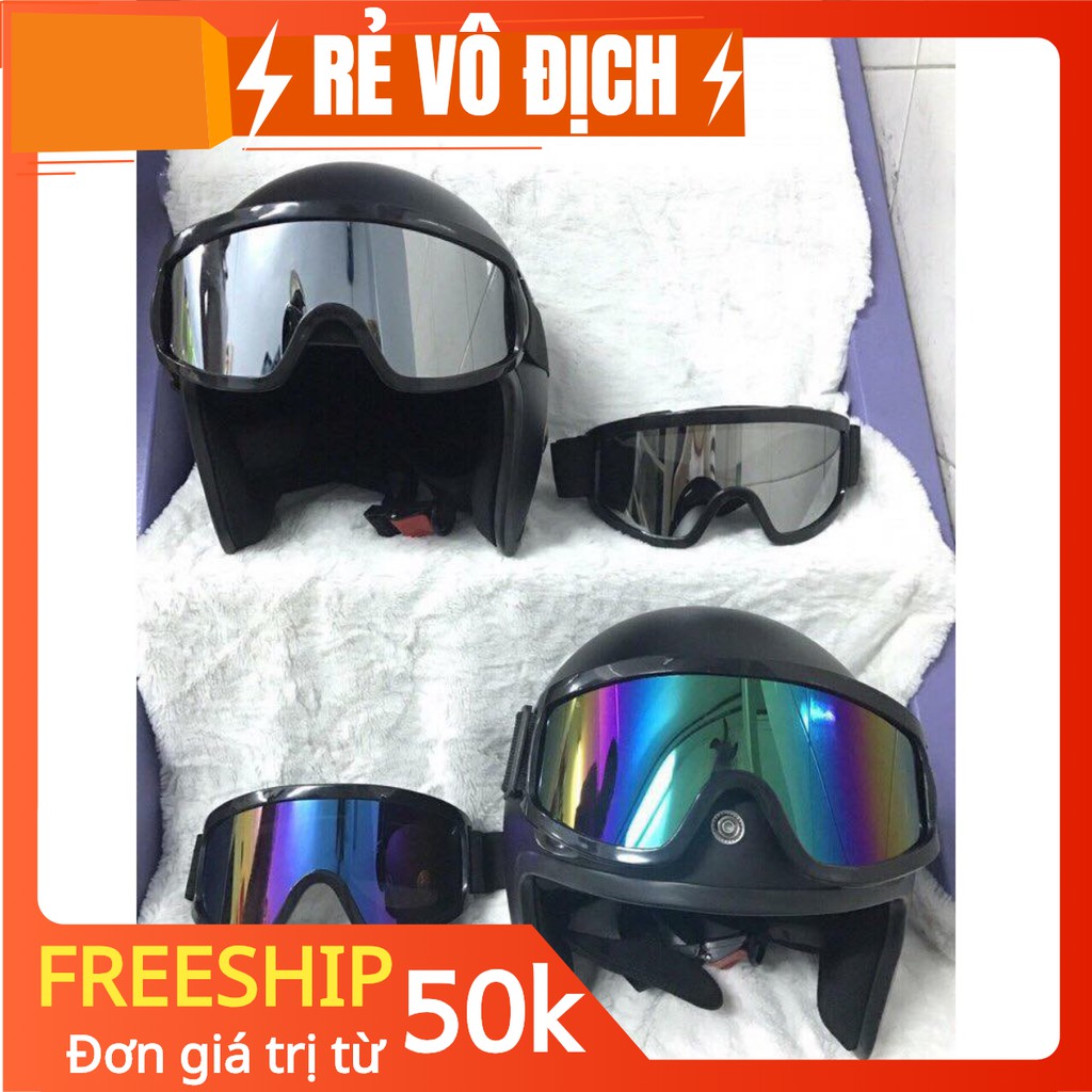 Kính UV X500  đeo kèm mũ nón 3/4 - nón mũ 1/2 - nón mũ cào cào
