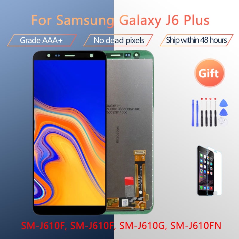 6.0 '' LCD J6 Plus cho Samsung Galaxy J6 + J610 J610F J610FN Màn hình hiển thị Bộ số hóa màn hình cả