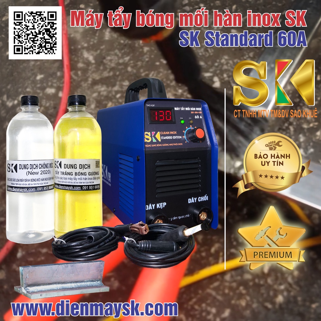 Máy tẩy bóng mối hàn inox cường độ 60A