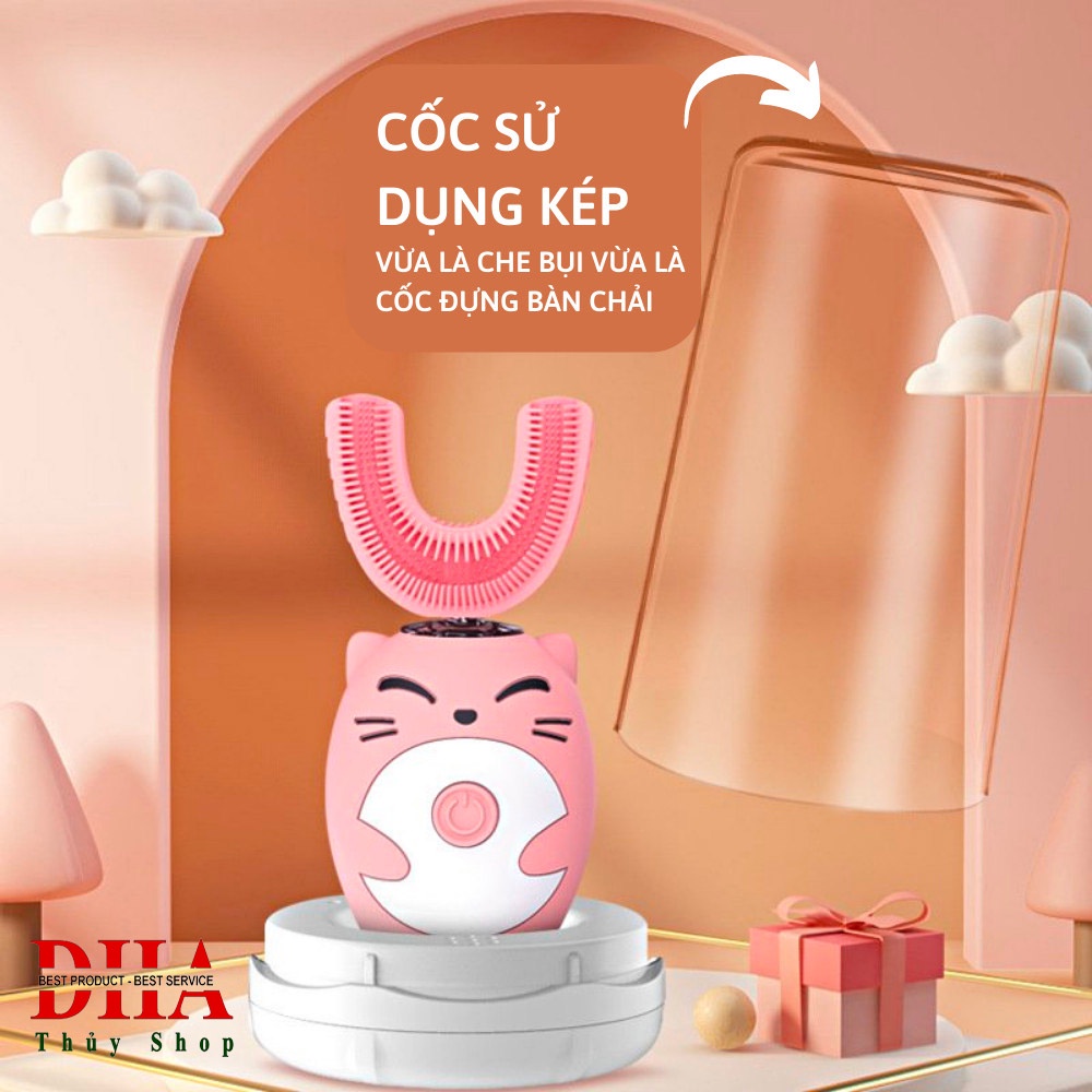 Bàn Chải Điện Chữ U Cho Bé 2-15 Tuổi