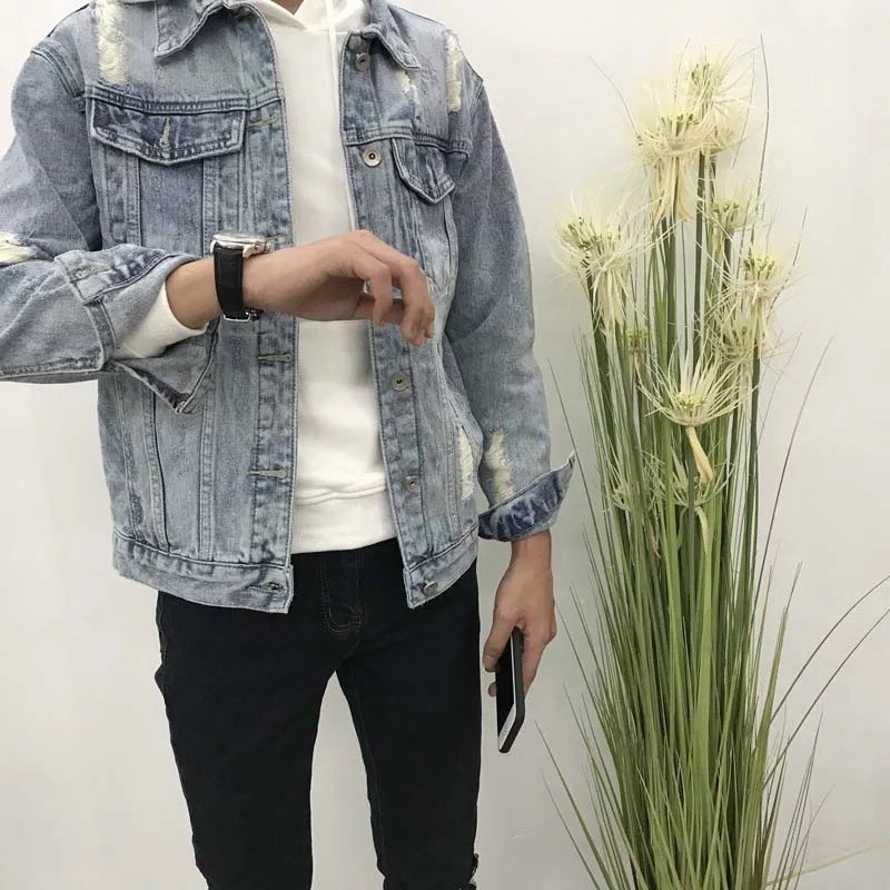 áO Khoác Jean Nam phong cách ÁO Bò Nam Jeans Đen và xám | BigBuy360 - bigbuy360.vn