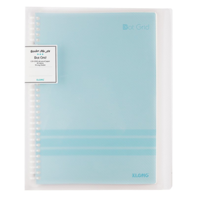 Sổ Binder File Dot Grid nhựa kẹp còng khổ A4 - 40 tờ KLONG MS: 555