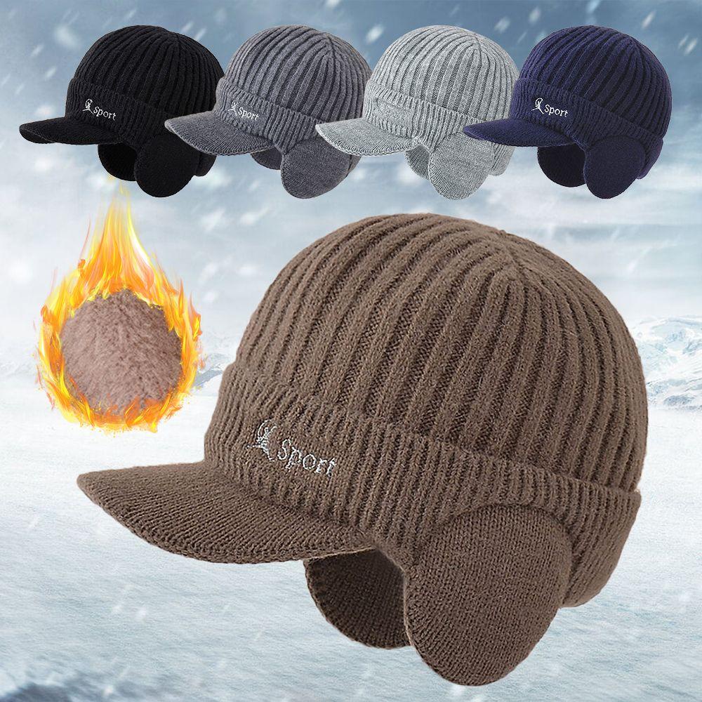 Mũ Beanie Dệt Kim Che Tai Cho Nam