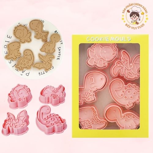 Khuôn bánh cookie quy 3D khủng long, peppa pig, ngựa pony họa tiết dễ thương