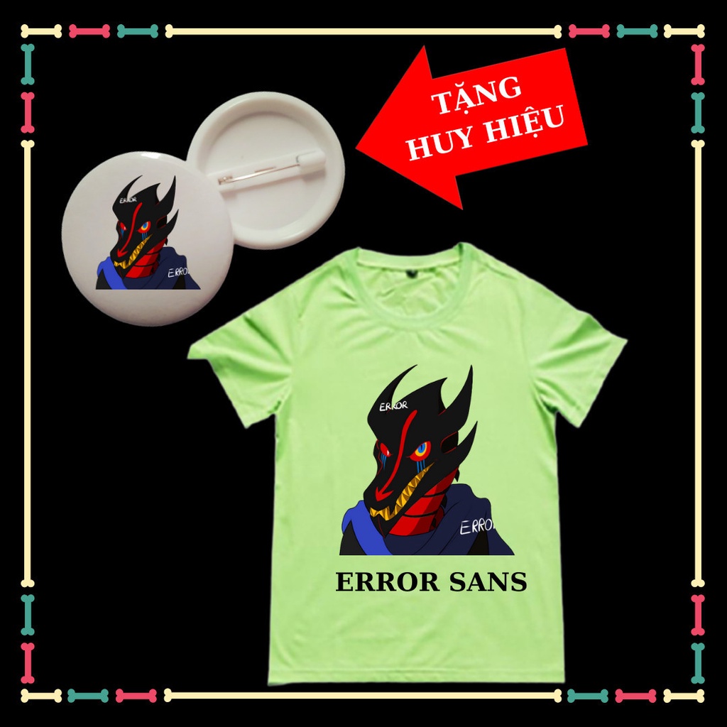 Áo Error Sans siêu ngầu cho trẻ em bé trai bé gái tay ngắn vải thun thái mềm mịn co giãn 4 chiều-Tặng Huy Hiệu Error 404