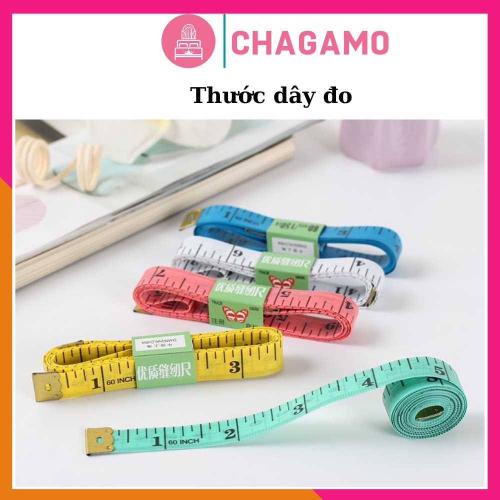 Thước Dây May Đồ - Thước Dây Đo 3 Vòng 150cm có vòng sắt - CHAGAMO