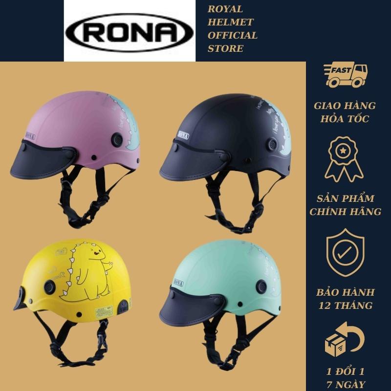 Mũ bảo hiểm nửa đầu RONA tem khủng long kute