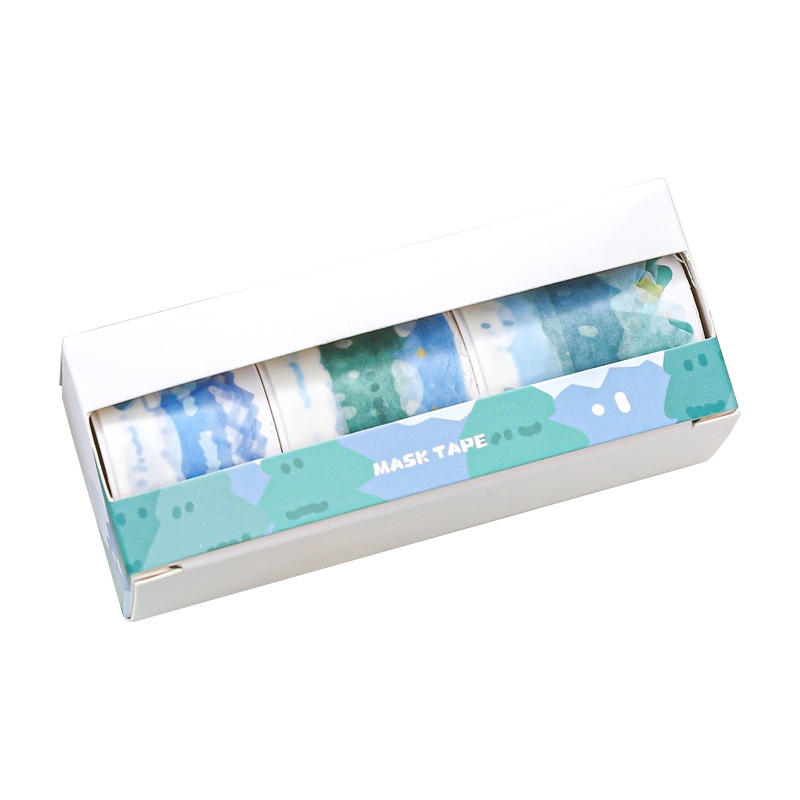 Bộ 3 cuộn washi tape trang trí viền sổ và toploader băng keo Hundred Scenes | BSW128