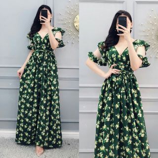 Váy maxi voan hoa nhí nhiều màu_ hàng cao cấp chuẩn shop