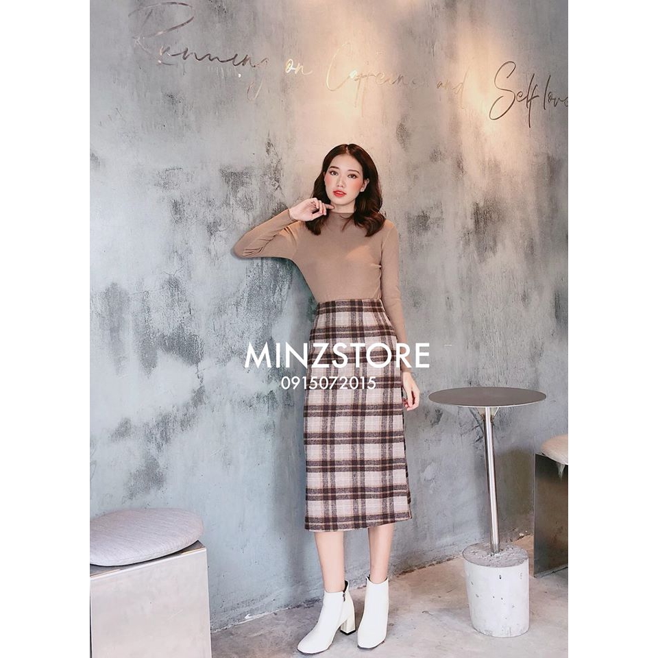 Chân váy midi dạ kẻ #1960 | BigBuy360 - bigbuy360.vn