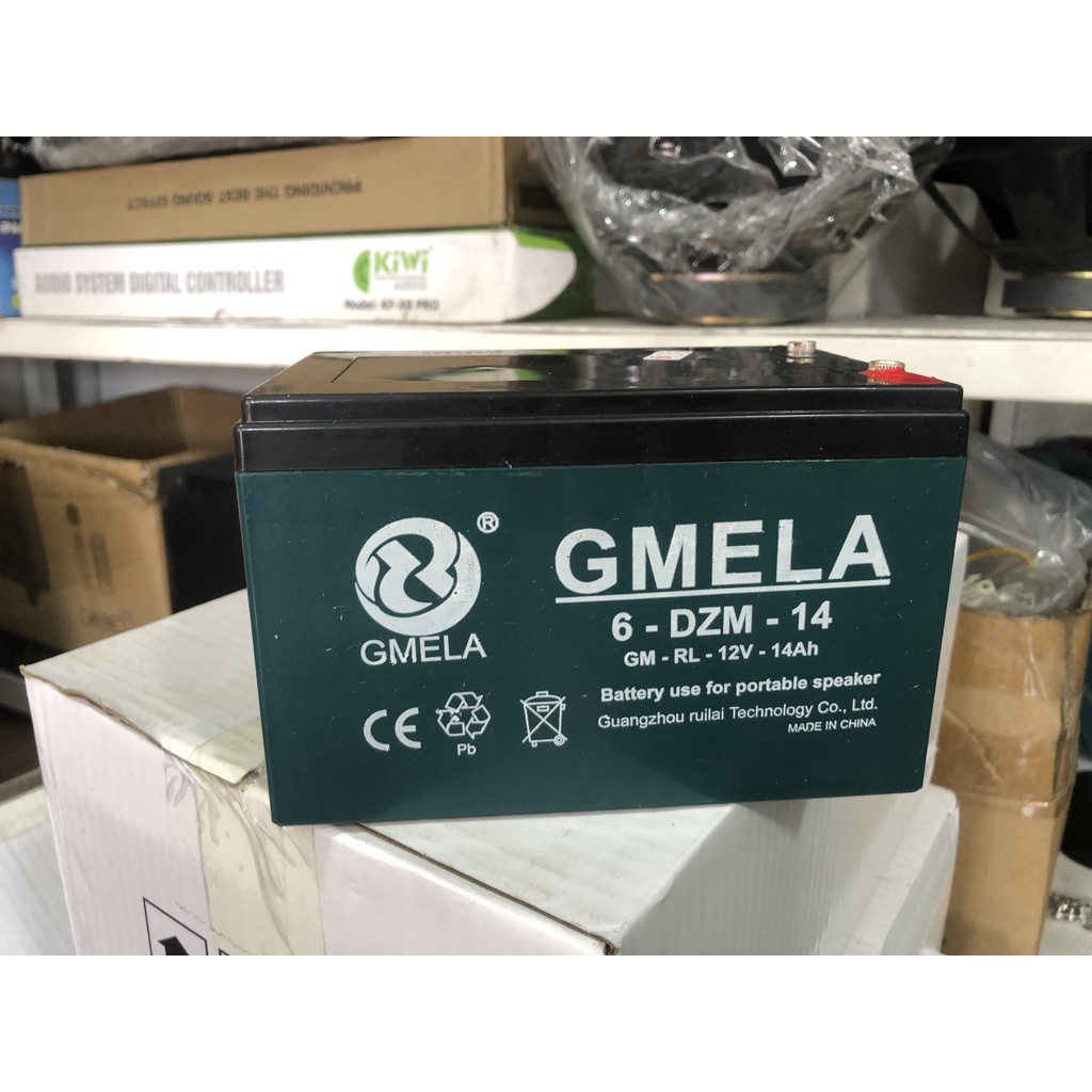 BÌNH ẮC QUY 12V-14Ah MỚI DUNG CHO LOA KÉO - CHÍNH HÃNG GMELA