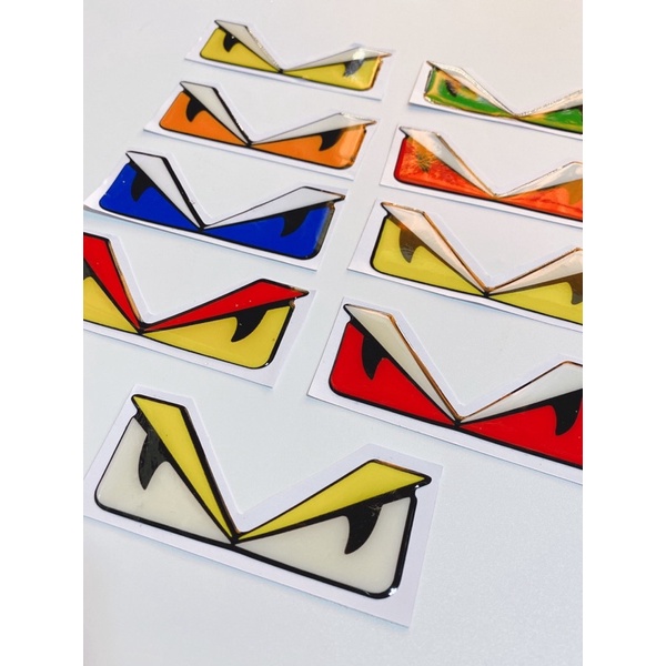 Tem nổi mắt fendi đủ màu 9x3.8cm, tem cao cấp chống thấm nước không bay màu