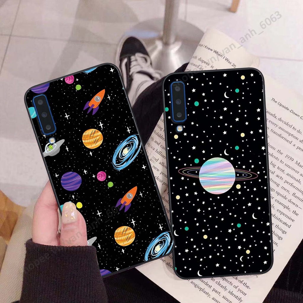 Ốp Samsung A7 2018 / A9 2018 hình bầu trời, phi hành gia đẹp, ốp lưng điện thoại samsung galaxy viền dẻo cao cấp