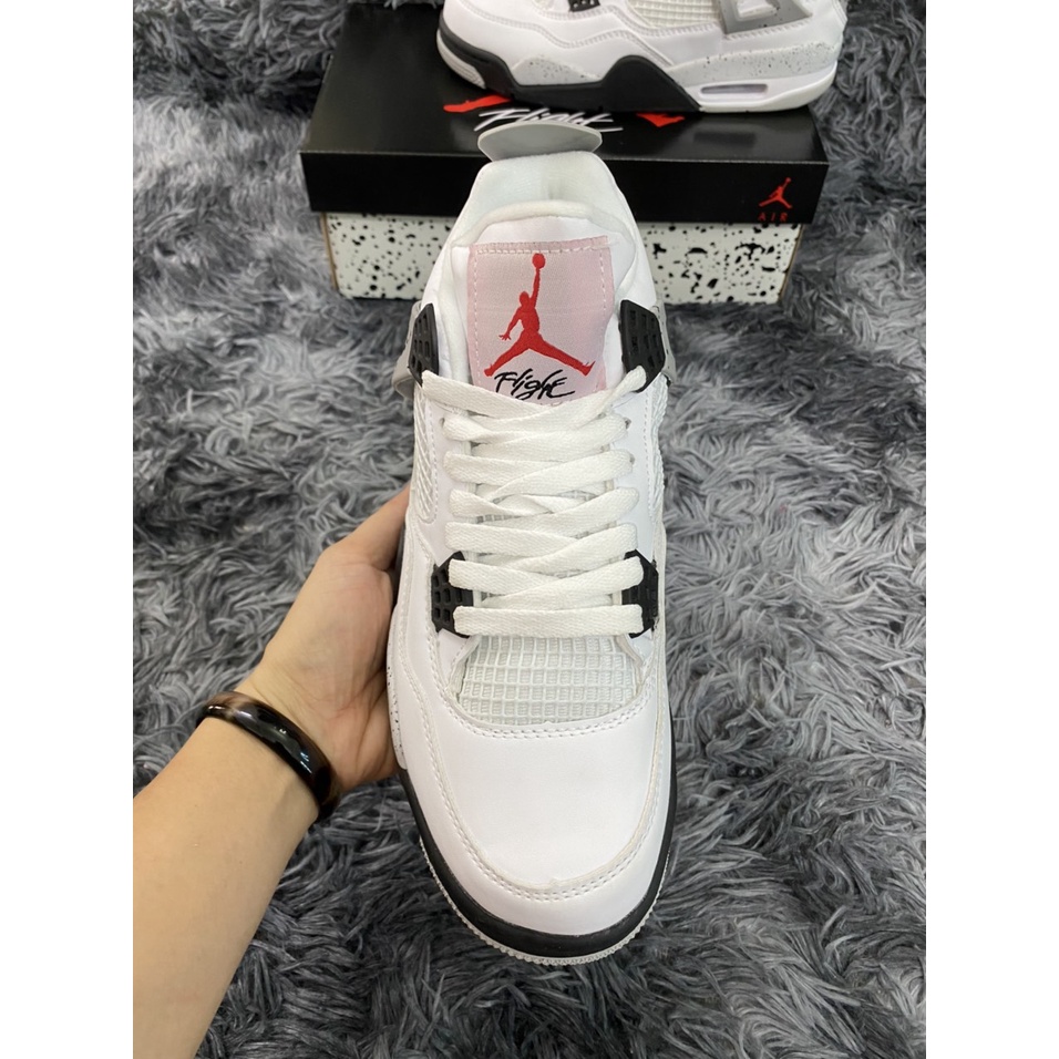 Giày thể thao airr jordan 4 hai màu ful trắng và trắng xám [ẢNH THẬT] Giày thể thao JD4  white nam nữ siêu hot