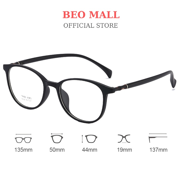 Gọng kính cận nữ BEOMALL thiết kế trẻ trung siêu sang trọng thanh mảnh và thời trang cá tính nhất 8083