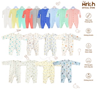 Bộ body dài tay Arich vải sợi tre size từ newborn đến 9-12 tháng