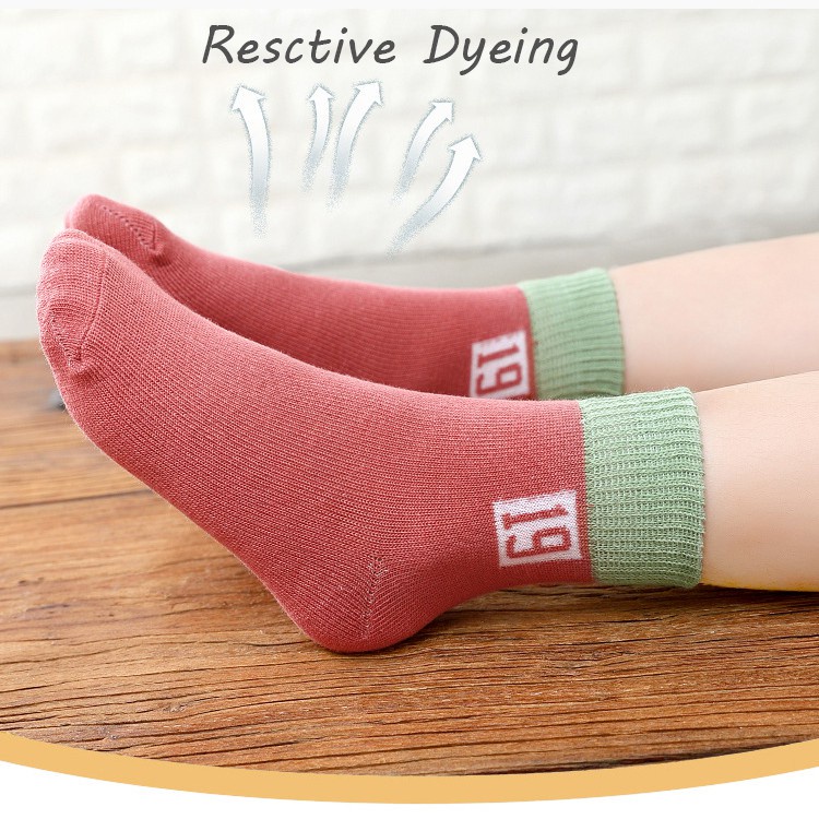 Set 5 Đôi Vớ Cotton Mềm Mại Họa Tiết Mặt Cười Thời Trang Cho Bé Trai