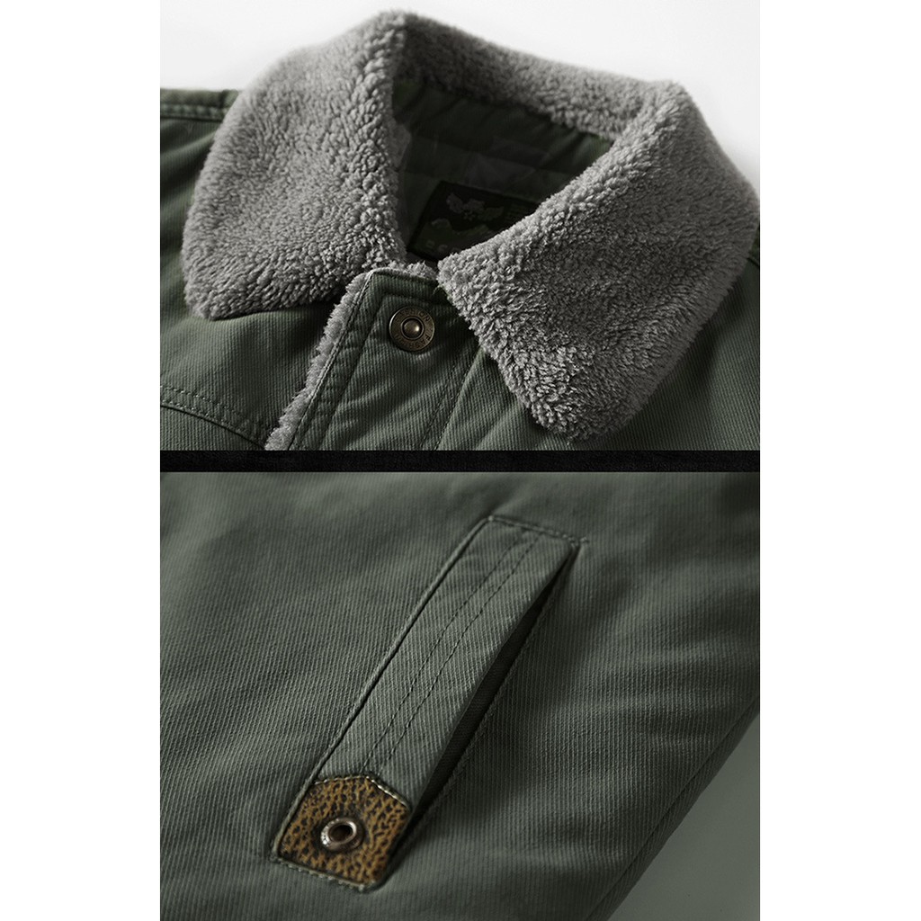 Áo khoác nam kaki nhung mềm lót lông dày mặc ấm - AK2006