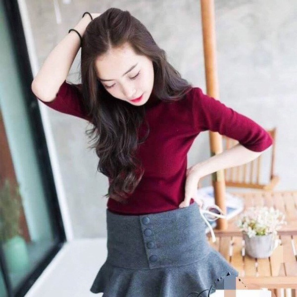 Áo thun cổ lọ nam nữ TK17
