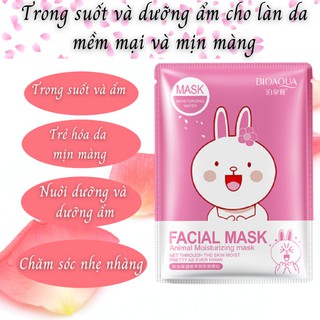 [NỘI ĐỊA] Mặt Nạ, Mặt Nạ Animal Gấu Vịt thỏ Cute, Siêu Dưỡng Ẩm Cho Làn Da Mềm Mại Mịn Màng